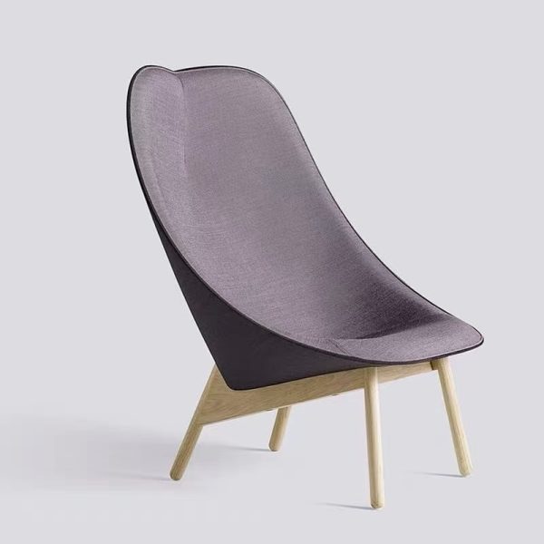 dark grey nordic fan shaped lounge chair