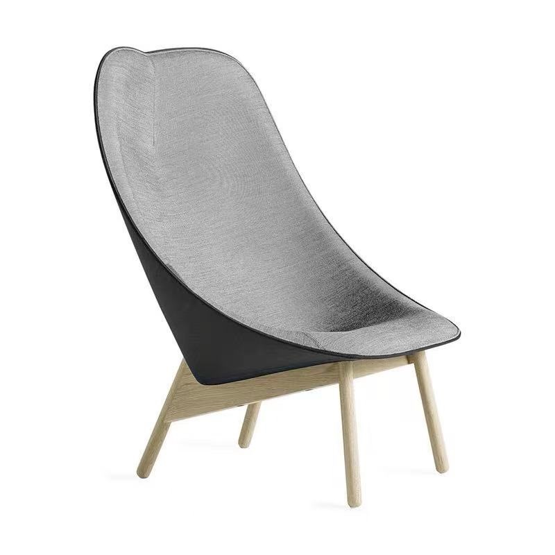 light grey nordic fan shaped lounge chair