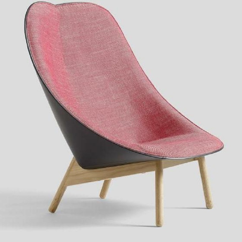 pink nordic fan shaped lounge chair