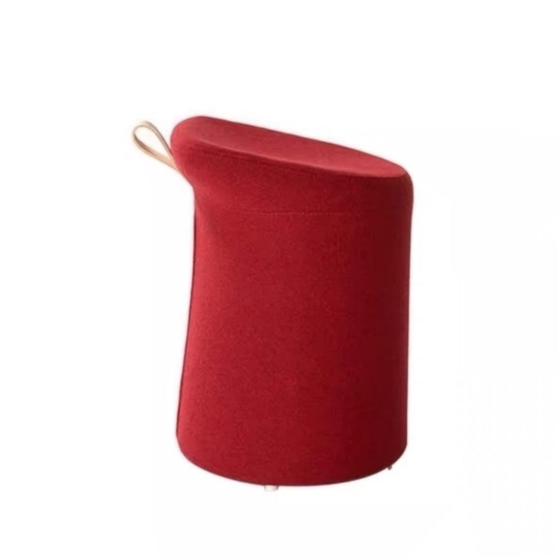 red lila fabric leisure stool side view