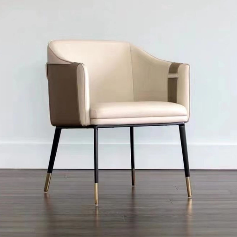 beige nordic modern armchair dining chair