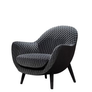 black Nordic fabric negotiation chair left view