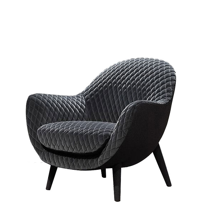 black Nordic fabric negotiation chair left view