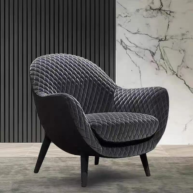 black Nordic fabric negotiation chair right view