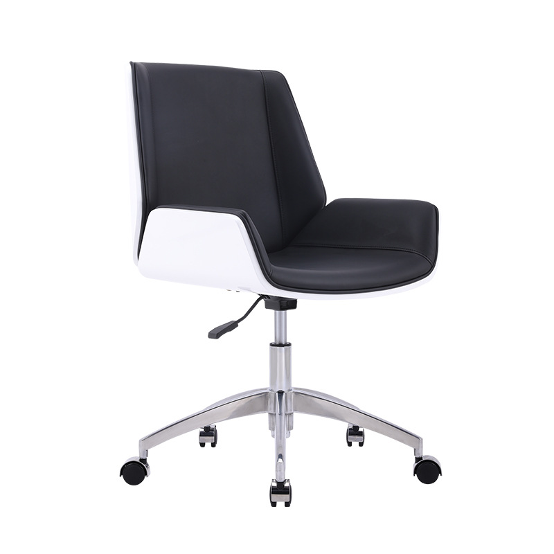 black light luxury curved wood office chair