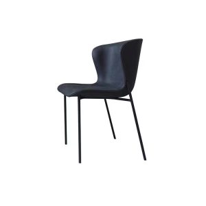 black nordic metal fabric leisure chair left hand view