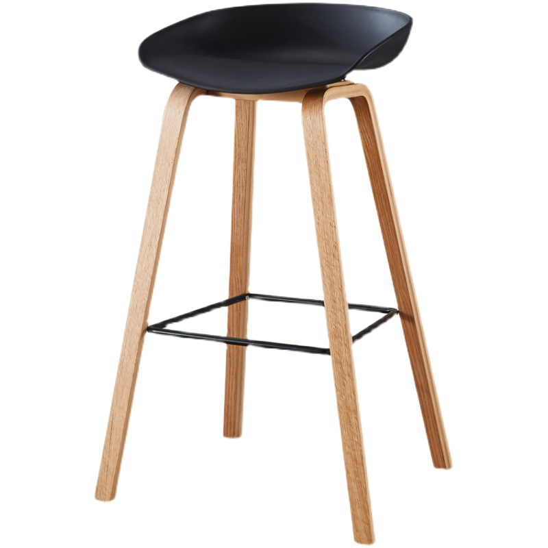 black nordic solid wood bar chair
