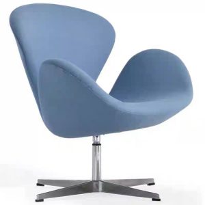 blue minimalist cashmere office chair