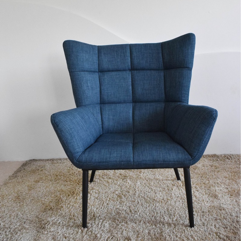blue nordic square sofa chair