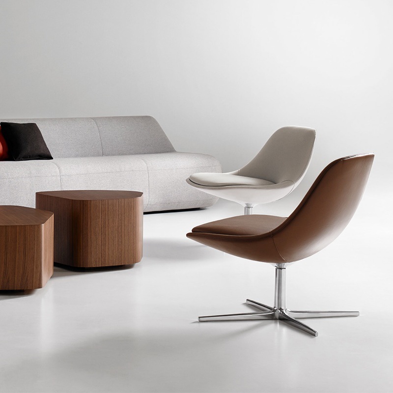 brown Italian style light luxury leisure chair