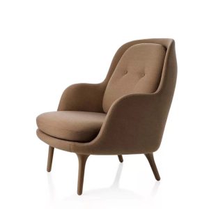 brown modern nordic single sofa chair left view