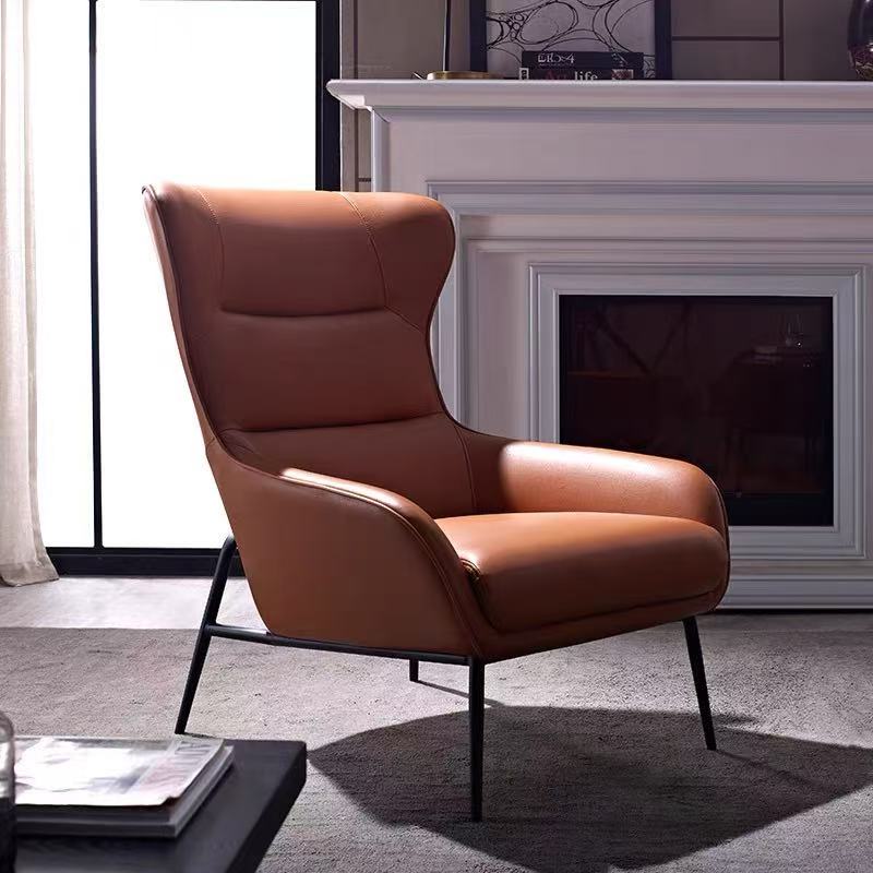 brown nordic light luxury fabric sofa chair right side image