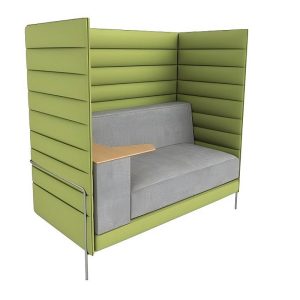 green high back office partition sofa