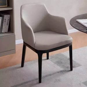 grey italian minimalist solid wood dining chair