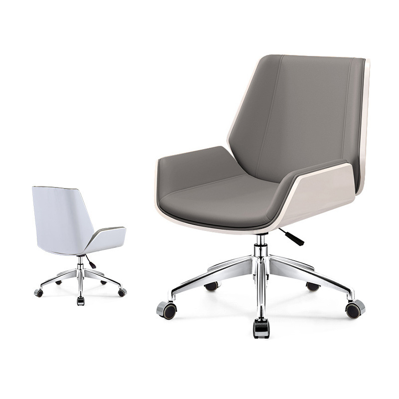 grey light luxury curved wood office chair