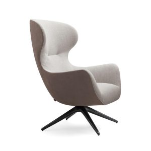 grey nordic leather computer chair right side image
