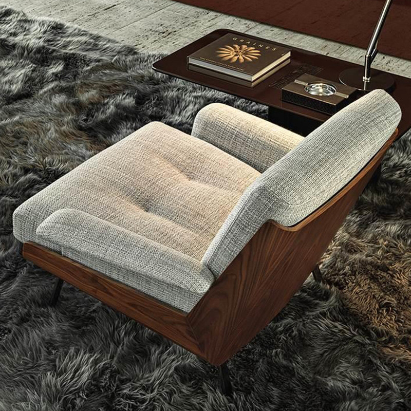grey nordic luxury leather art sofa chair