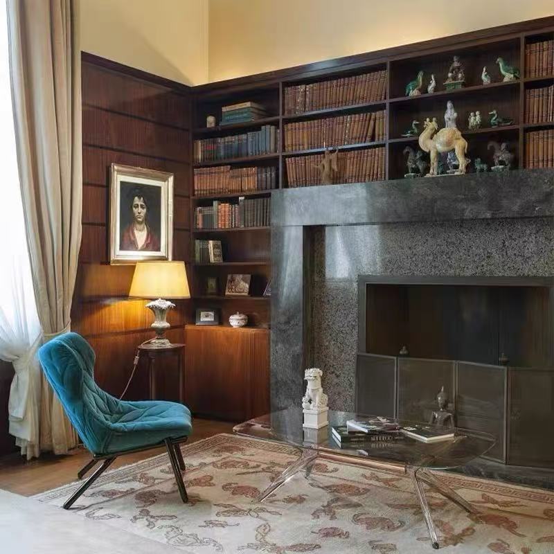 italian style light luxury sofa chair side view