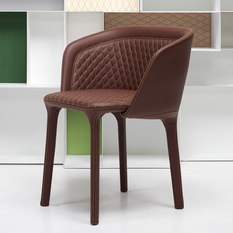 minimalist luxury backrest dining chair left view