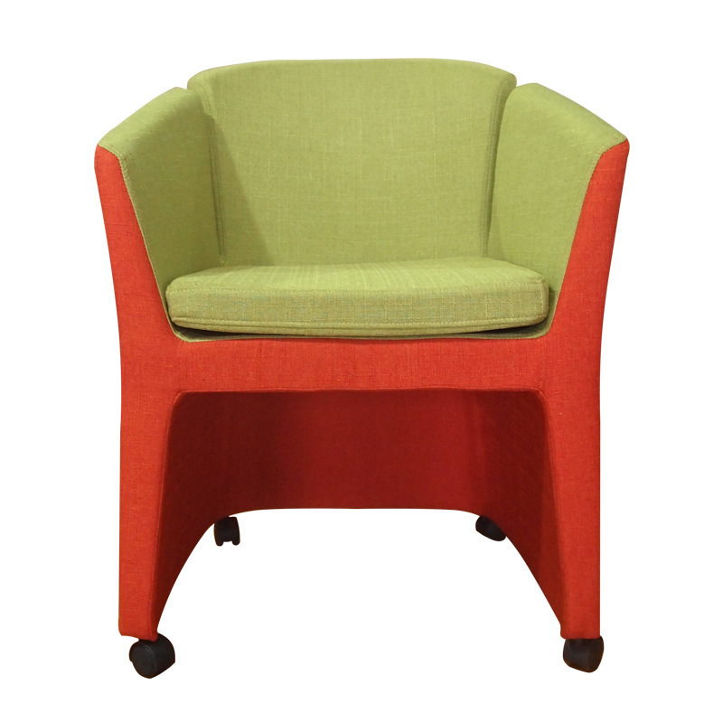 minimally designed cotton swivel chair
