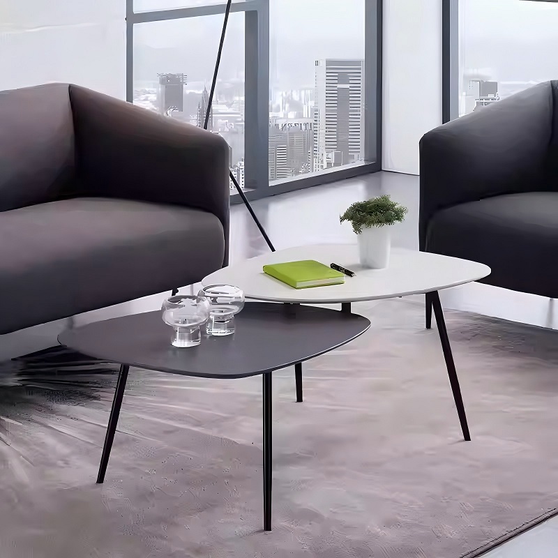 nordic baked paint water droplet coffee table left view
