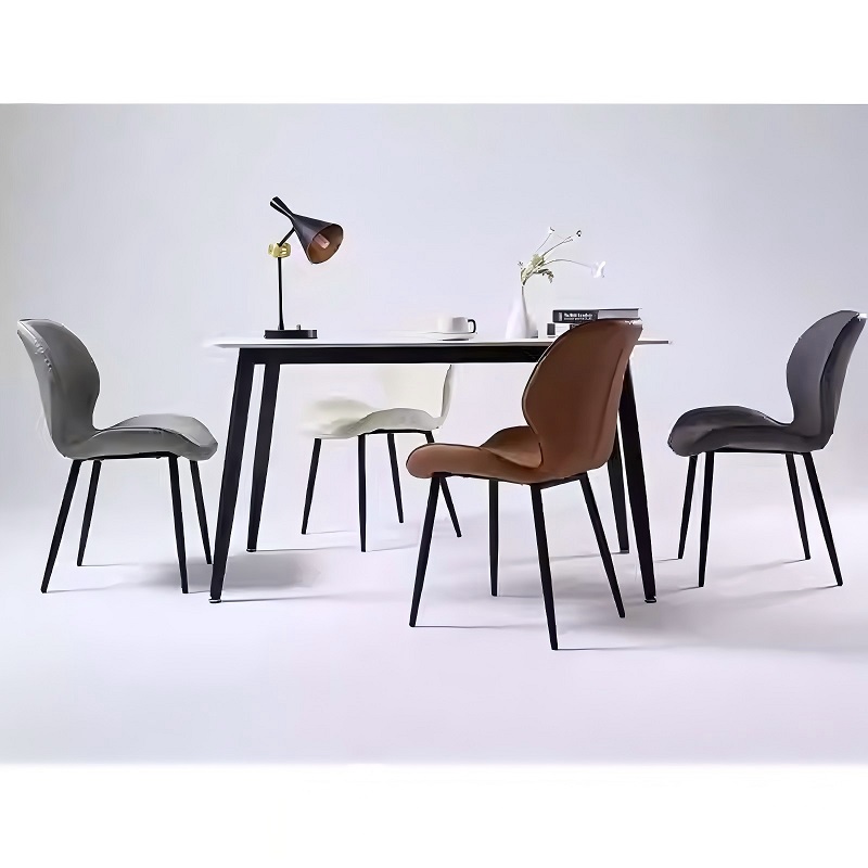 nordic leather retro leisure chair right view