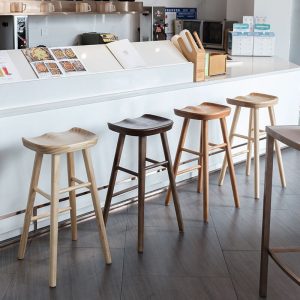 nordic solid wood bar chair left view