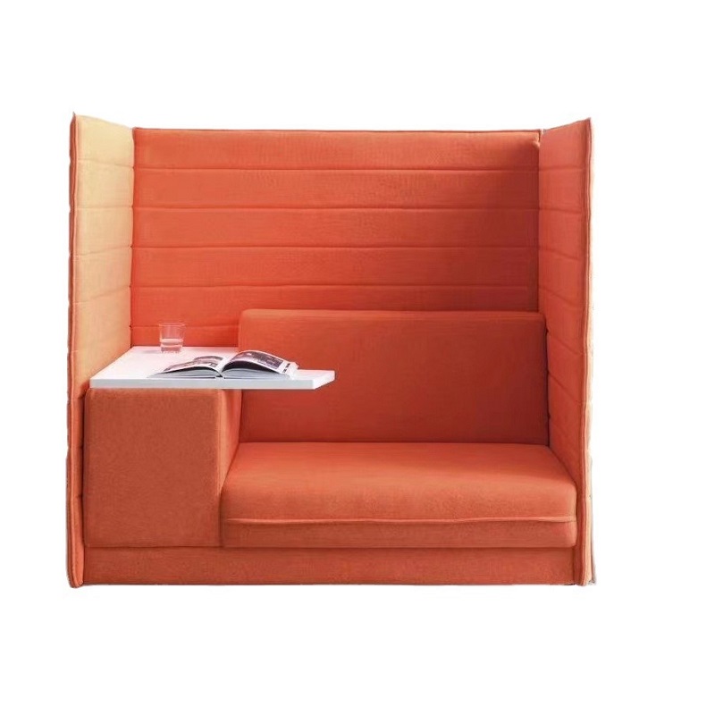 orange high back office partition sofa