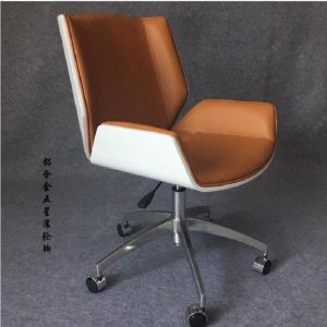 orange light luxury curved wood office chair