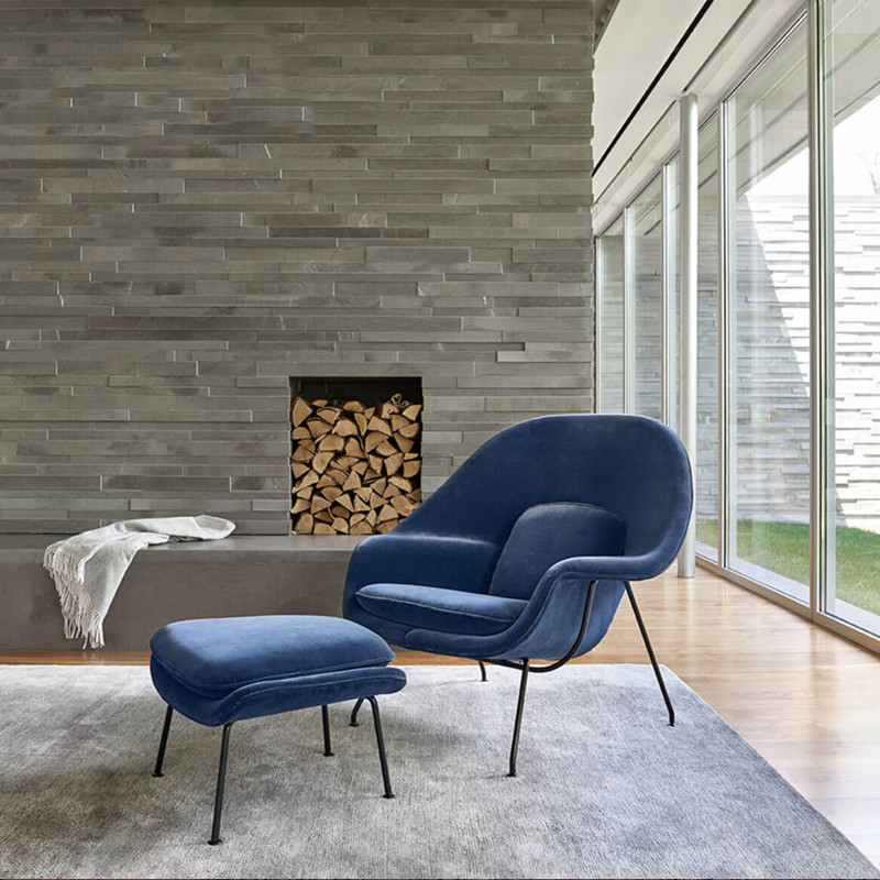 purple business and leisure velvet sofa chair left view