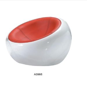 red fiberglass hemispherical leisure chair