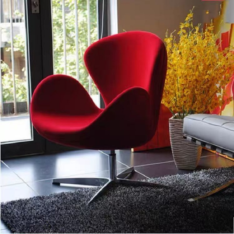 red minimalist cashmere office chair