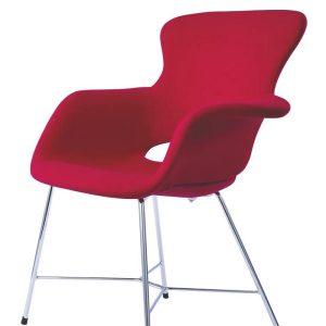 red nordic light luxury leisure chair left view