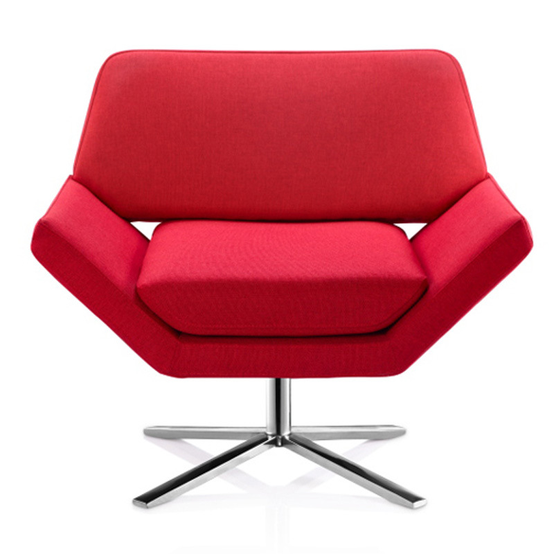 red nordic style rotating conference chair