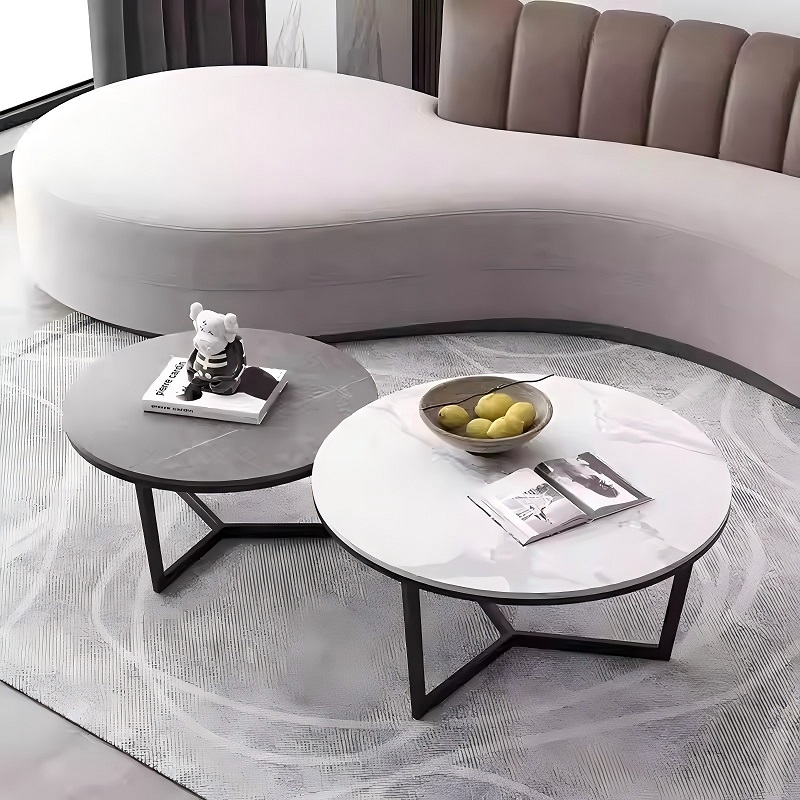 vertical view modern minimalist combination marble tea table