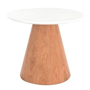 white creative wooden small round table coffee table front view