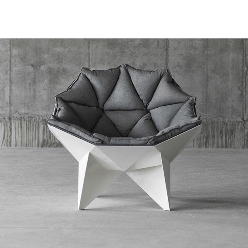 white minimalist fiberglass sofa chair