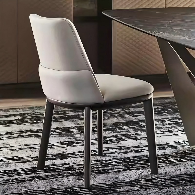white minimalist light luxury dining chair