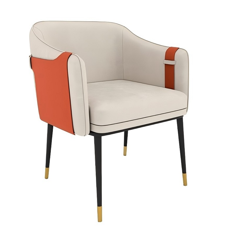 white nordic modern armchair dining chair