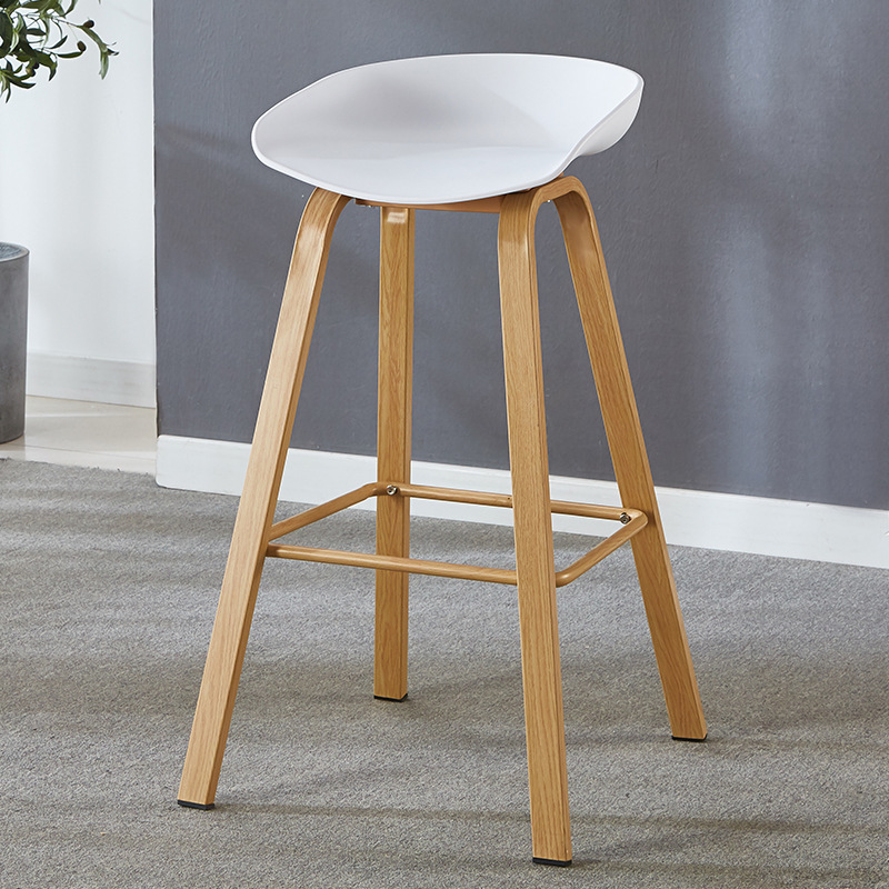white nordic solid wood bar chair