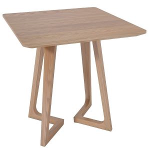 wood color nordic solid wood round edged table