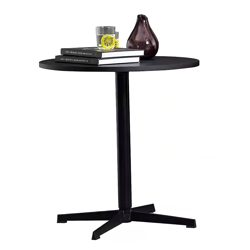 black commercial solid wood negotiation round table