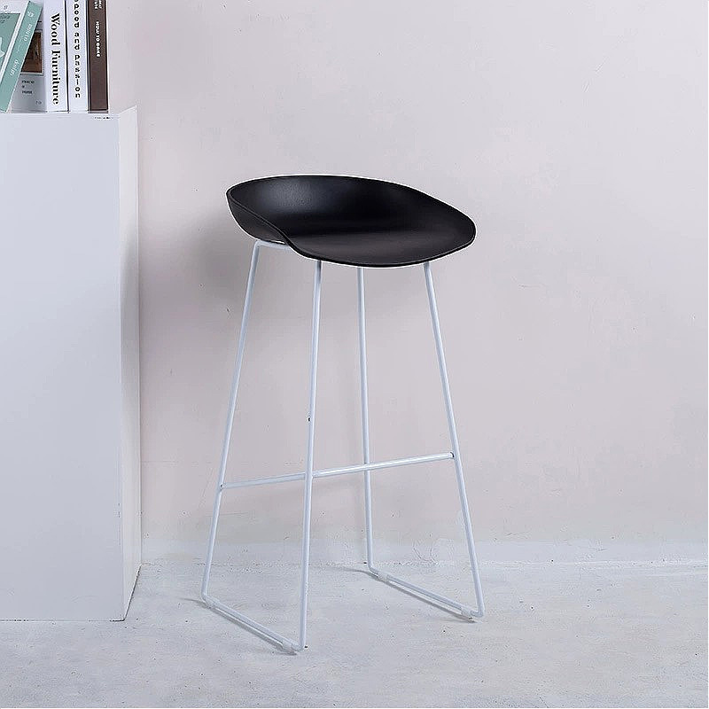 black simple high legged bar chair