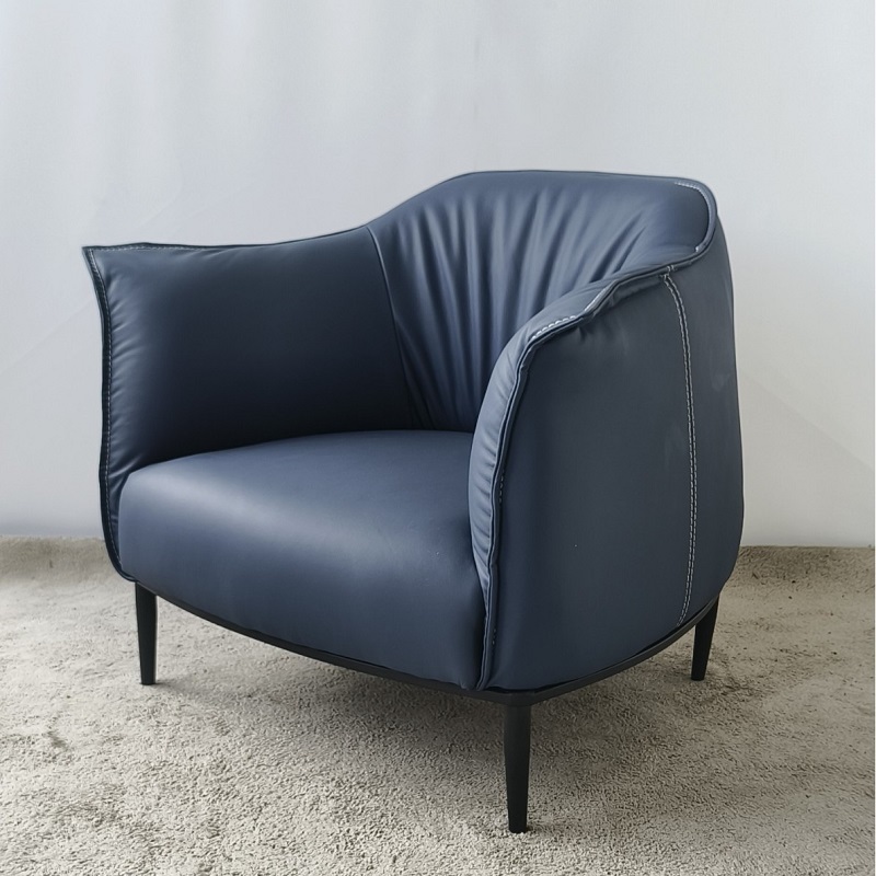 blue italian style light luxury single sofa