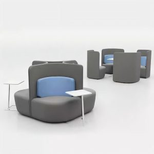 blue low back business meeting sofa