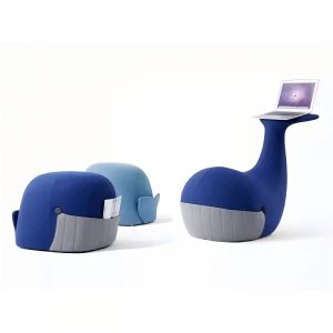blue nordic cartoon whale children s leisure chair