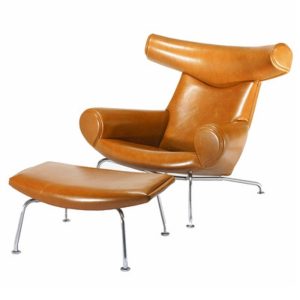 brown modern minimalist leather leisure chair