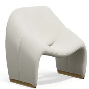 cream style artistic lazy sofa chair left view