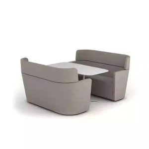 gray industrial style high back card seat sofa