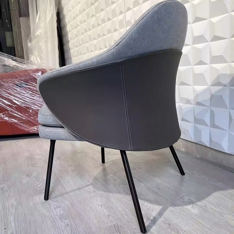 gray italian minimalist fabric armchair